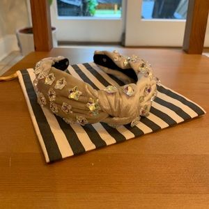 Lele sadoughi ivory crystal star knotted headband